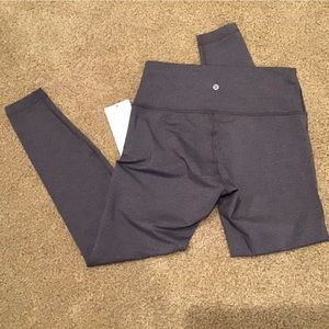 Lululemon Wunder Under Hi-Rise Tight 28" Heathered Black- dark gray  Size 12 NWT